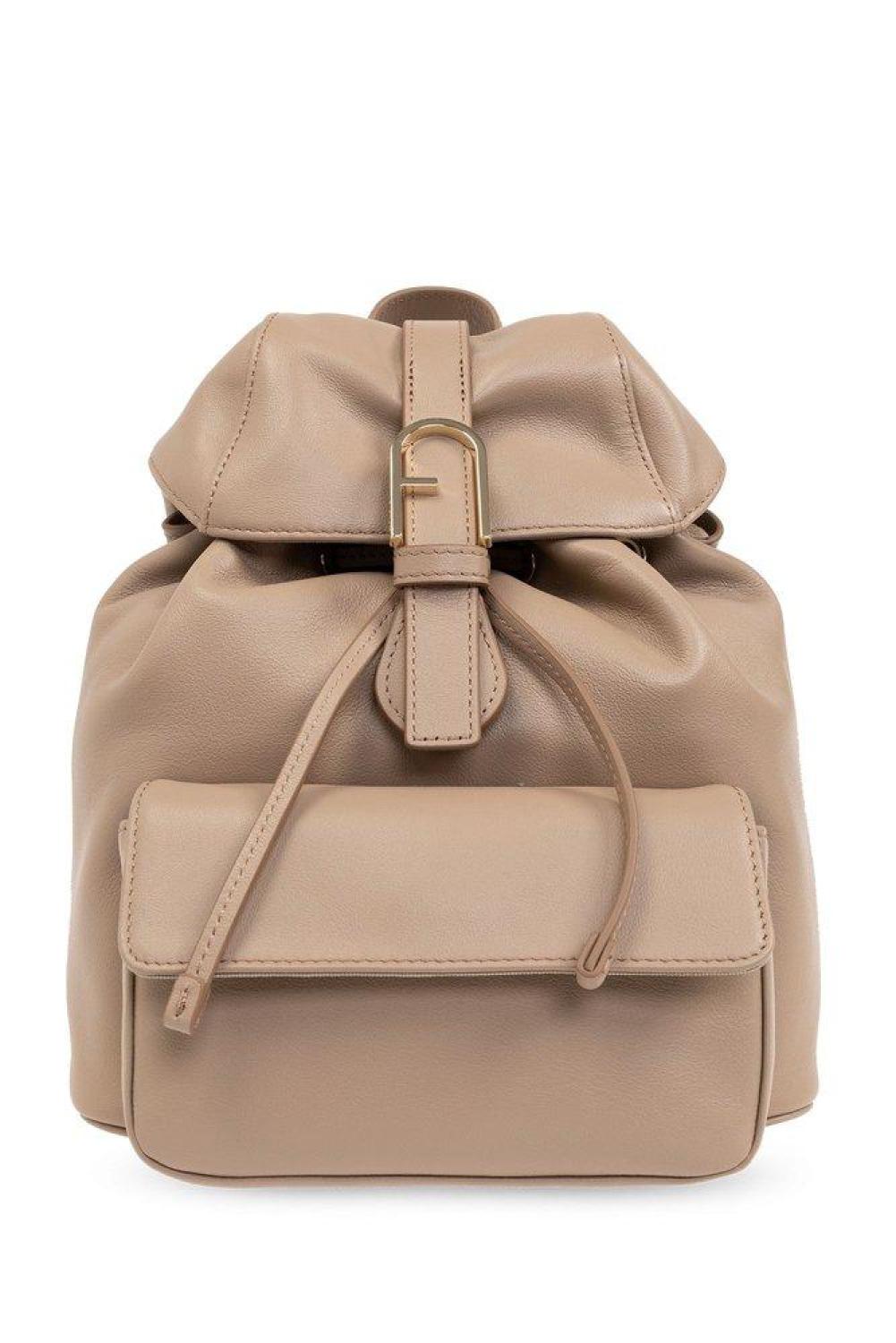Furla Flow Logo Plaque Small Drawstring Backpack