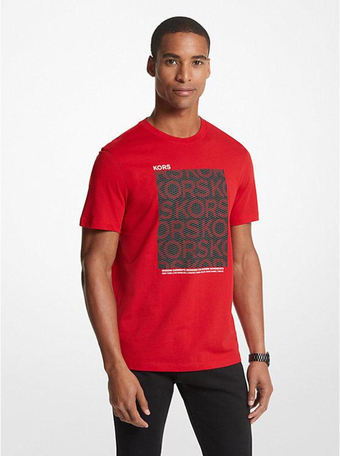 KORS Mesh Block Cotton T-Shirt