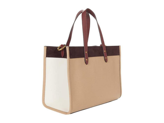 Colorblock Suede Trim Coach Badge Field Tote 30