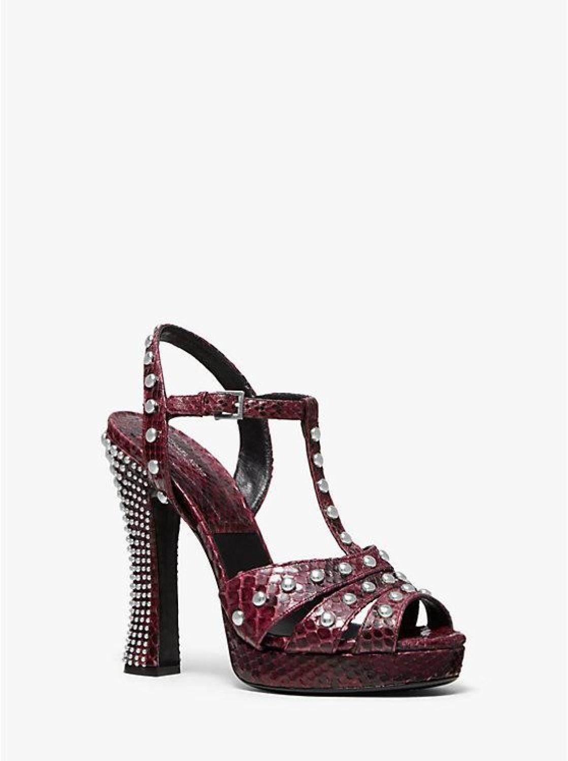 Rosanna Studded Python Platform Sandal