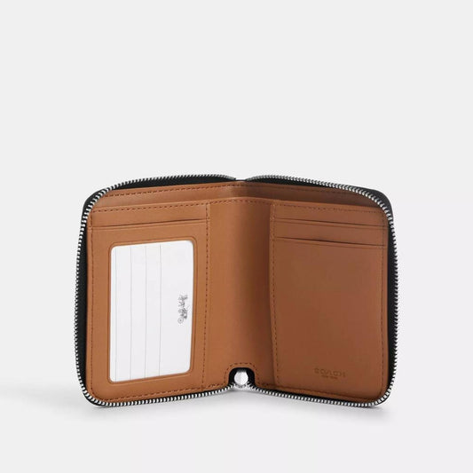 Coach Outlet Small Zip Around Wallet In Signature Denim