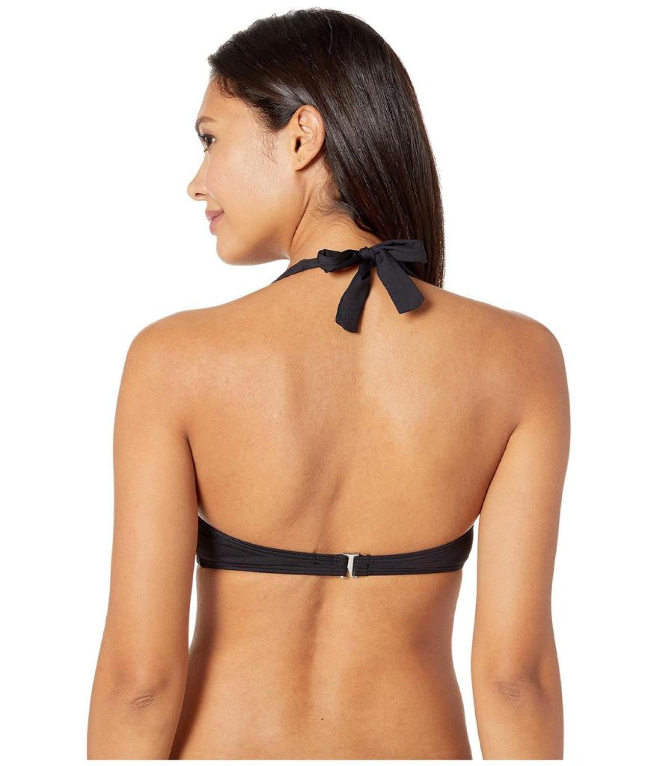 Iconic Solids Logo Ring Halter Bikini Top