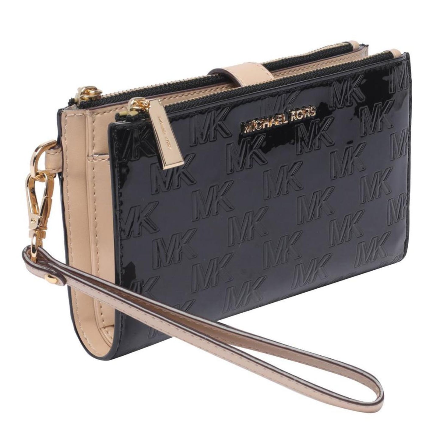 Michael Kors Logo Embossed Foldover Wallet