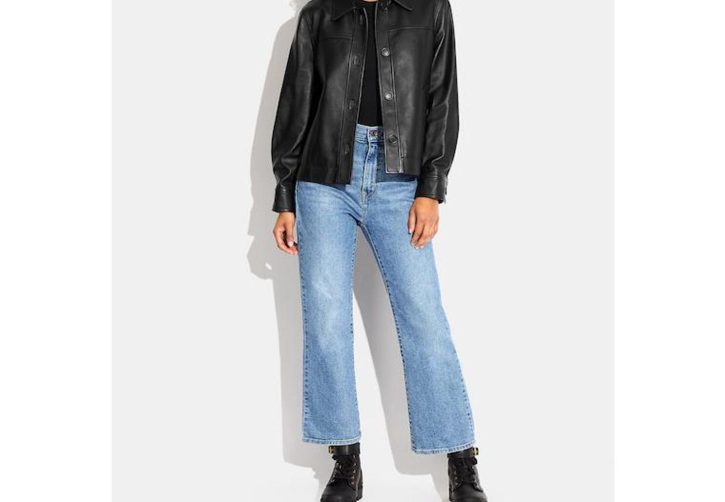 Coach Outlet Leather Shirt Jacket