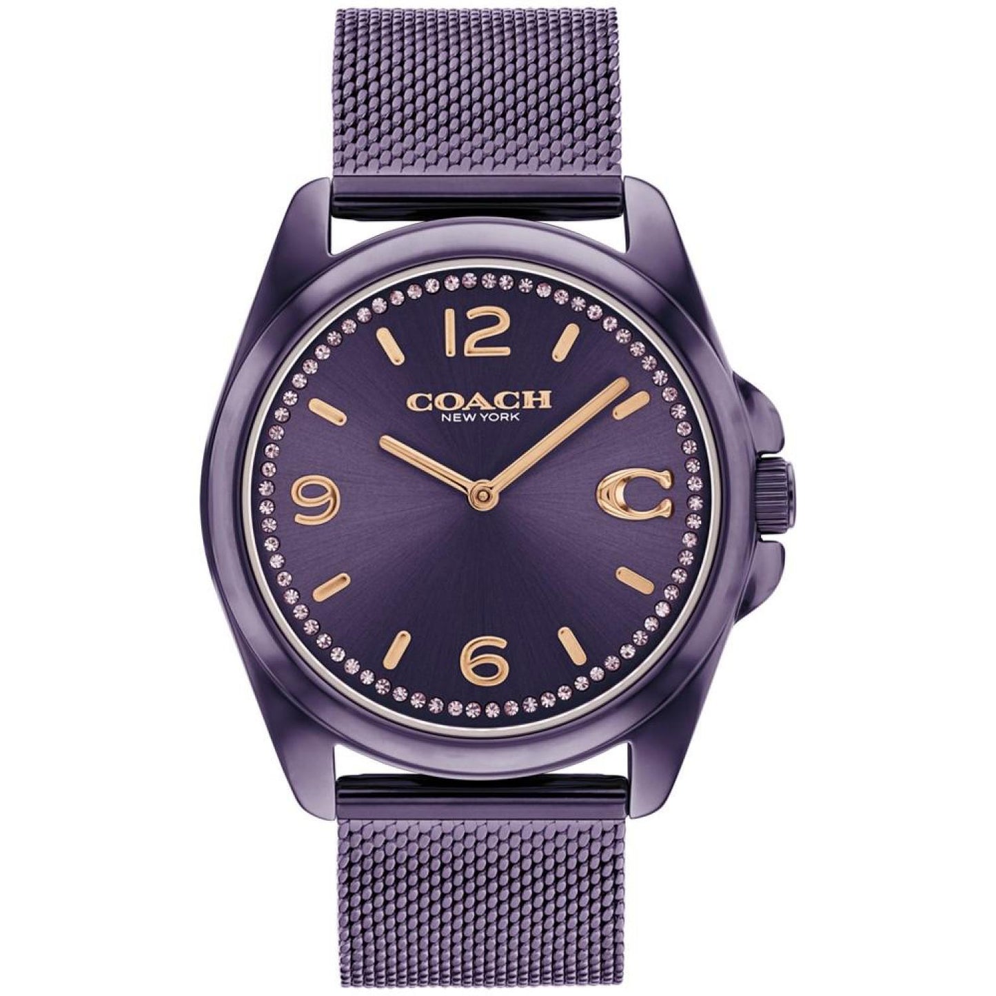 Women's Greyson Quartz Violet-Tone Stainless Steel Mesh Bracelet Watch 36mm