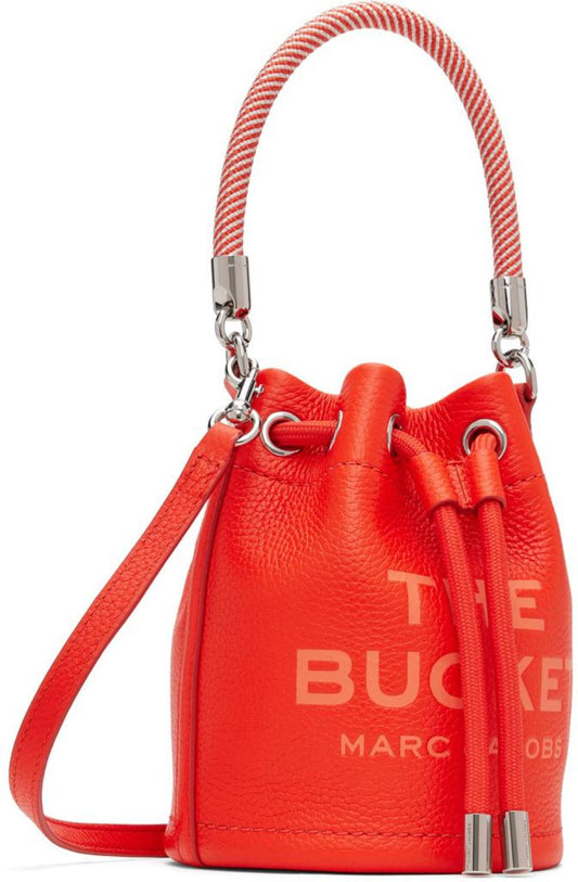 Orange 'The Leather Mini Bucket' Bag