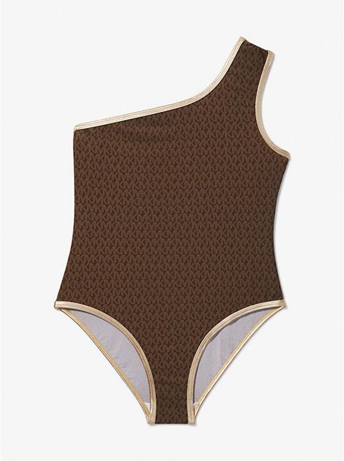 Logo One Shoulder Swimsuit