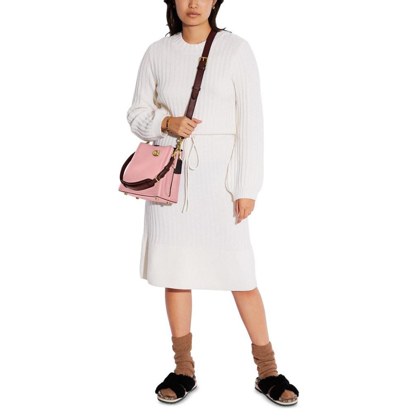 Pebble Leather Willow Bucket Bag with Convertible Straps