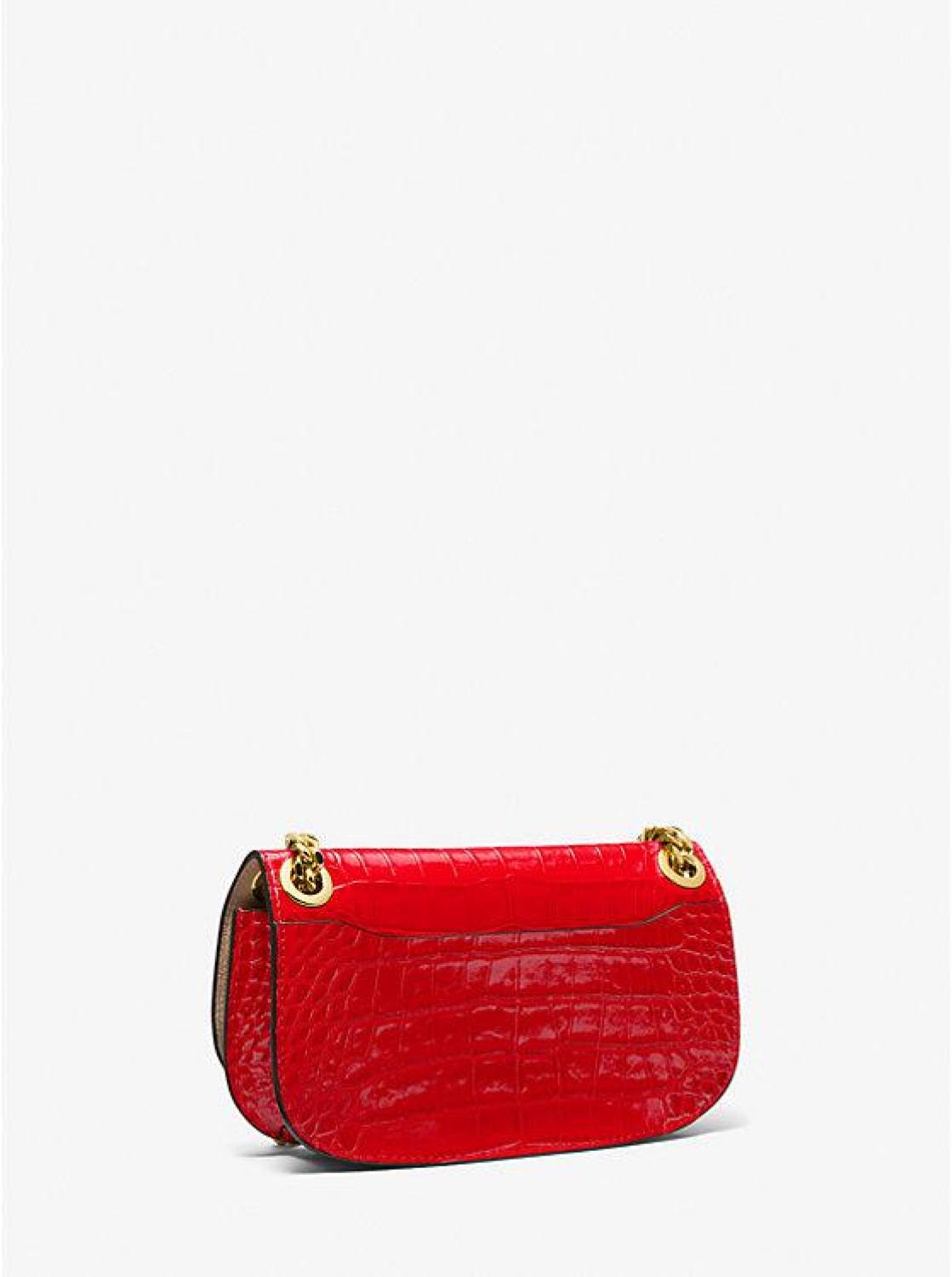 Christie Mini Crocodile Embossed Leather Envelope Bag