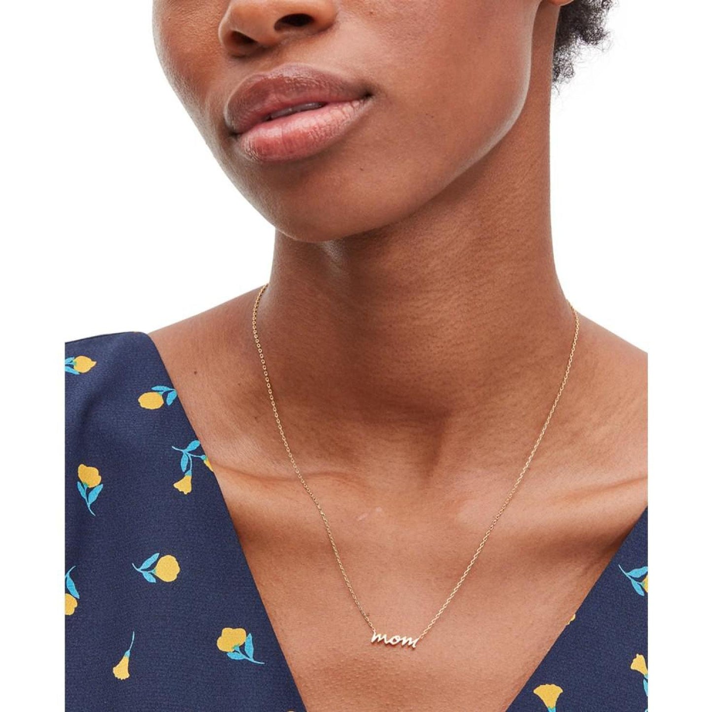 Gold-Tone Mom Pendant Necklace, 16" + 3" extender