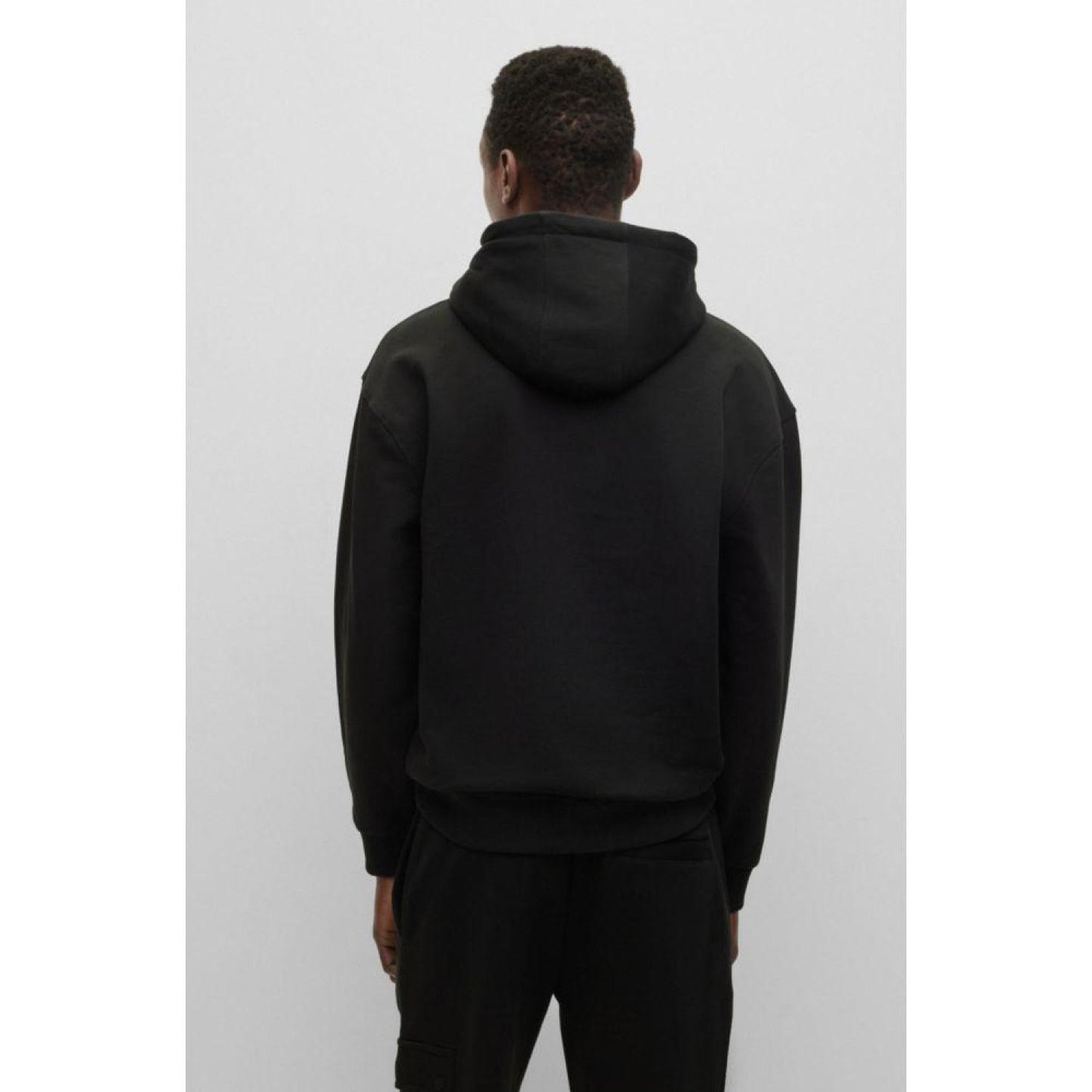 Cotton-terry hoodie with seasonal print and stacked logo