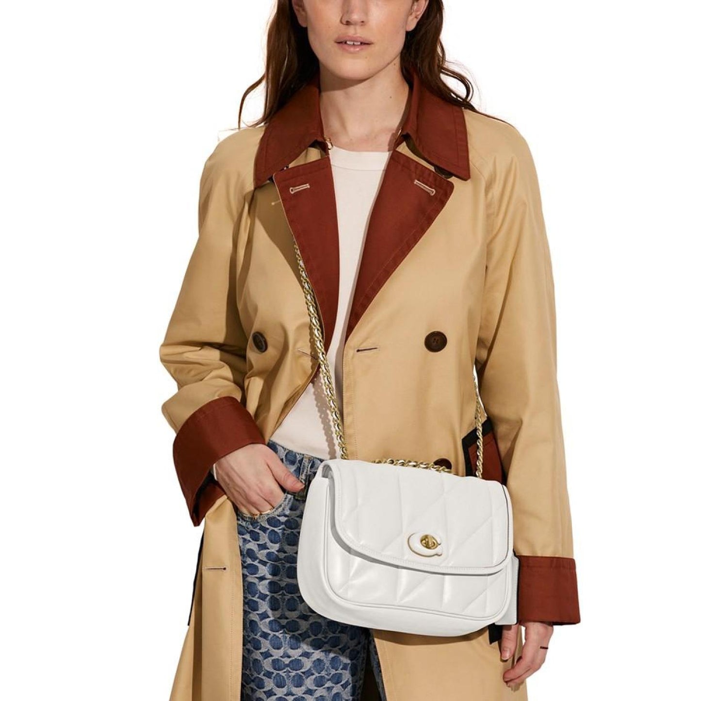 Quilted Pillow Madison Shoulder Bag with Chain Strap