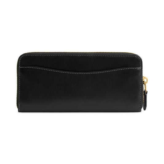 Slim Accordion Leather Zip-Around Wallet