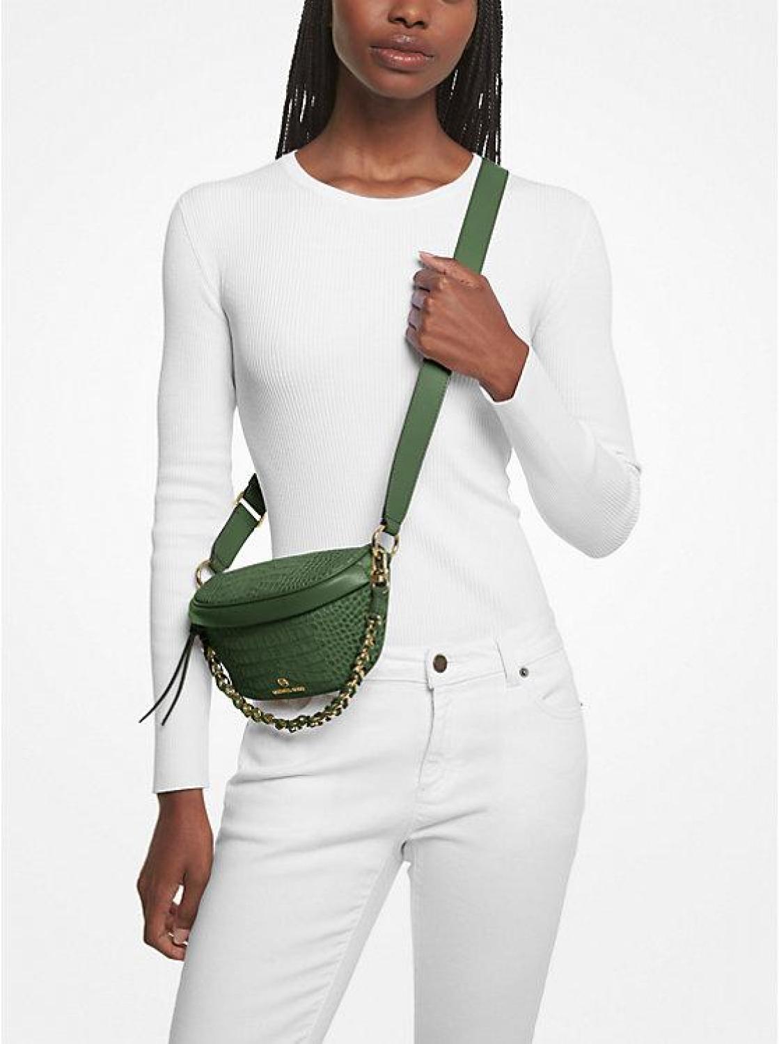 Slater Extra-Small Crocodile Embossed Leather Sling Pack