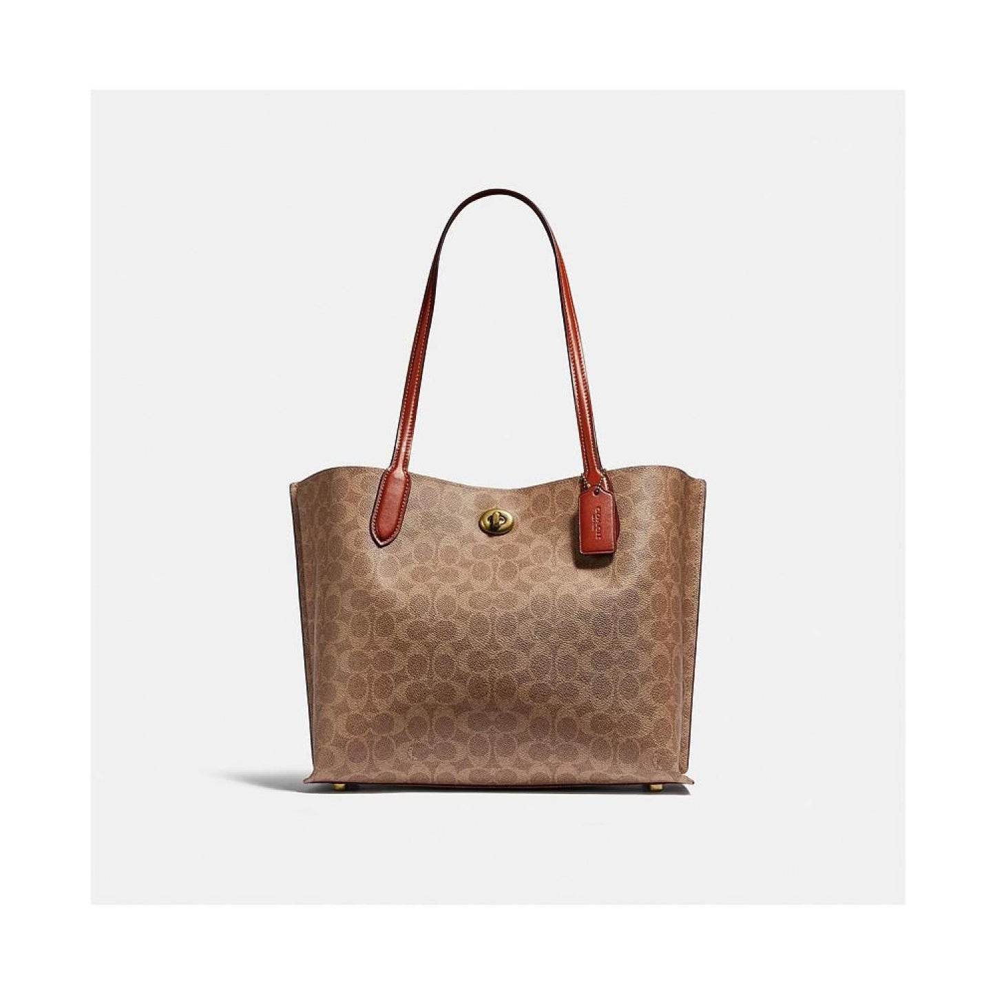 Signature Coated Canvas Willow Tote with Interior Zip Pocket