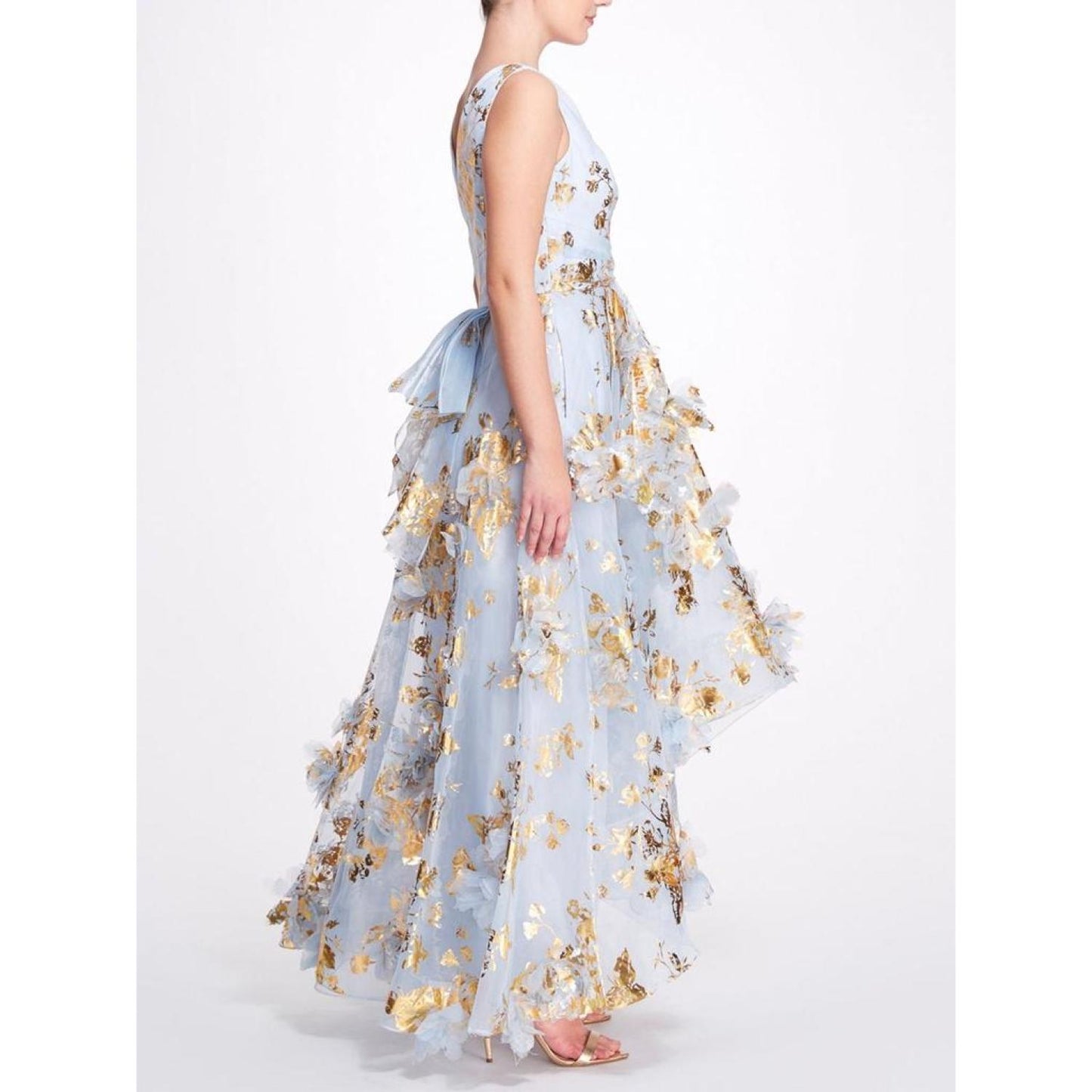 Sleeveless Organza Hi-Lo Gown