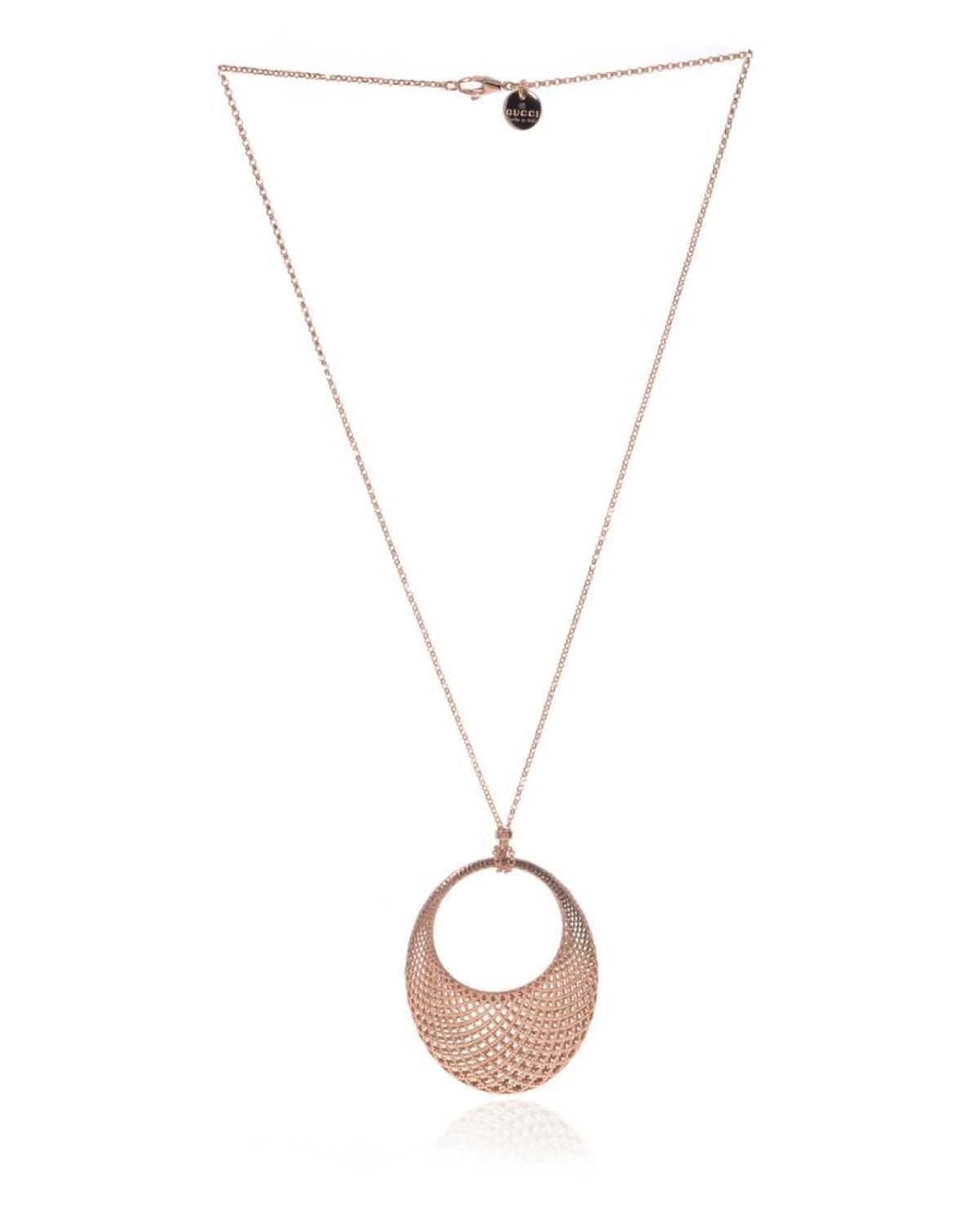 Gucci 18k Rose Gold Diamantissima Necklace YBB34125800200U