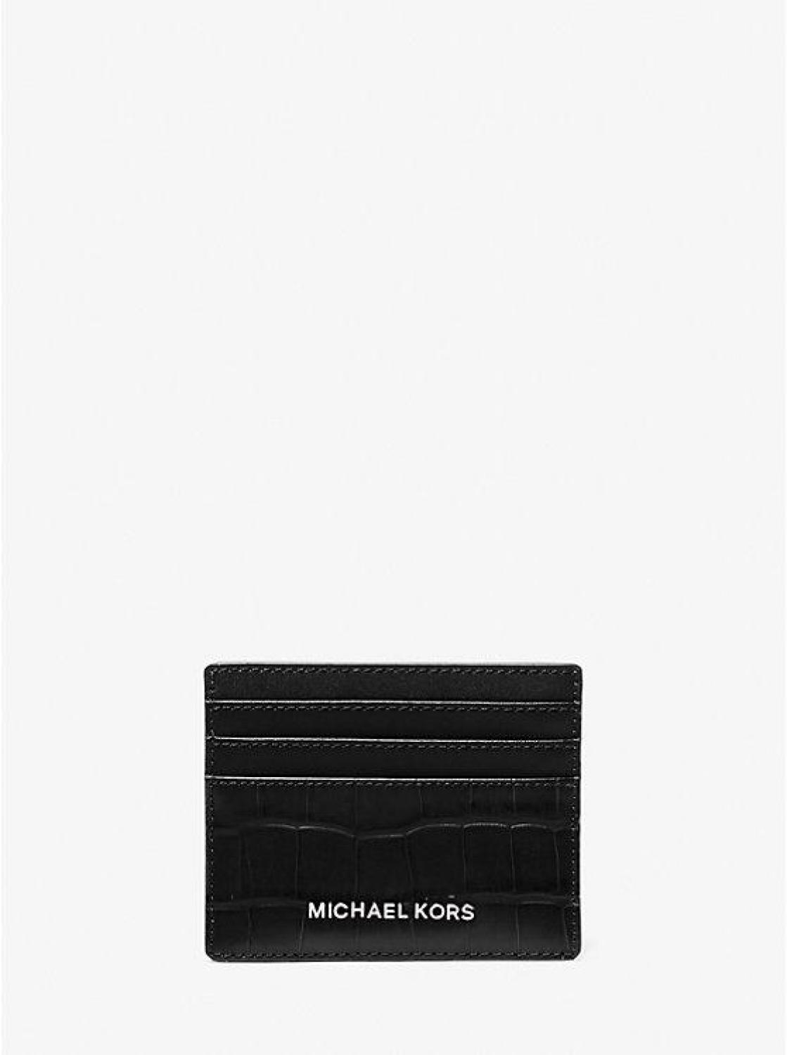 Hudson Crocodile Embossed Leather Card Case