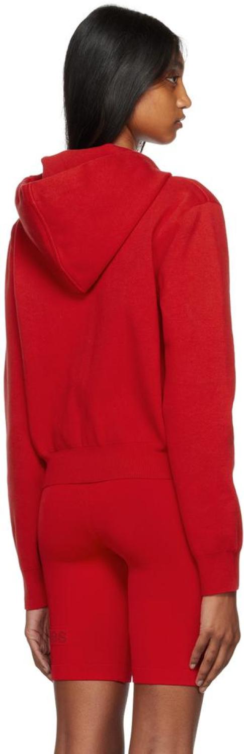 Red 'The Cropped Zip Hoodie' Hoodie