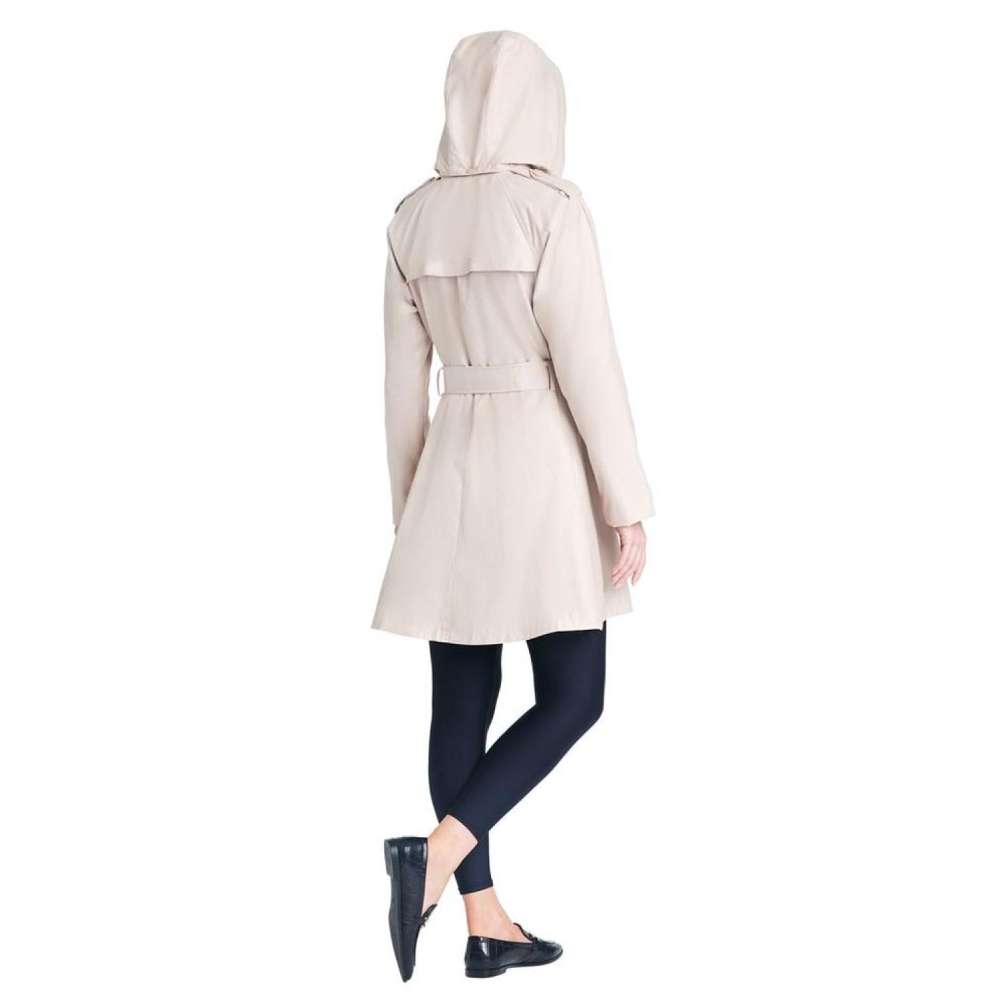 Women's Single-Breasted Raglan-Sleeve Trench Coat