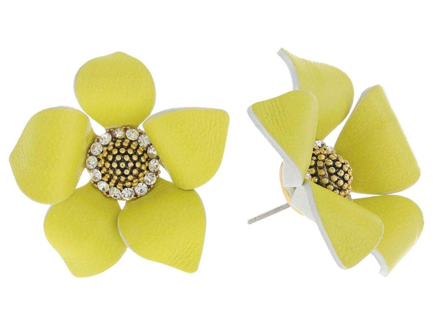 Flower Power Leather Studs Earrings
