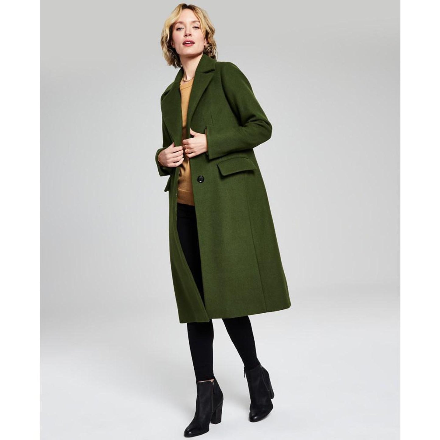 Women's Single-Breasted Wool Blend Coat, Created for Macy's
