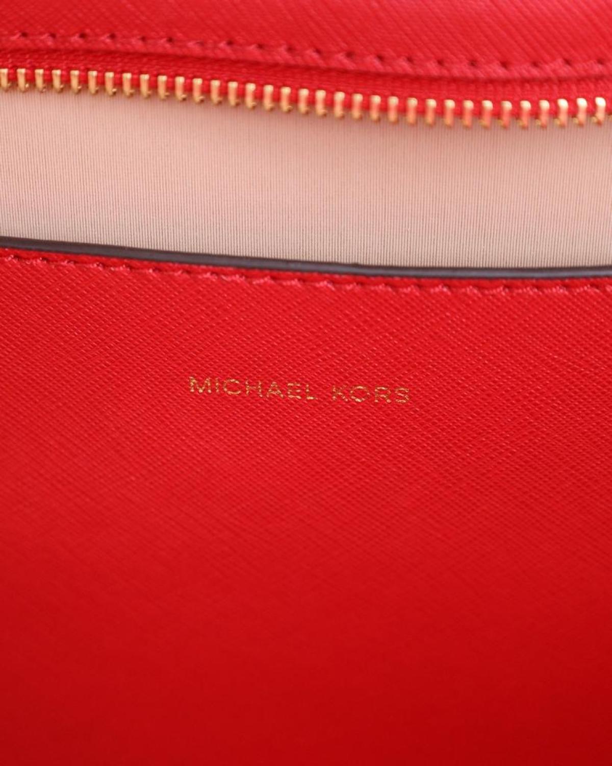 Michael Kors Walsh Large Tote Bag in Red Saffiano Leather