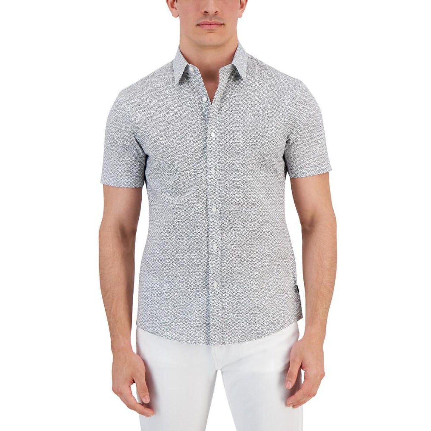 Men's Slim-Fit Geo-Texture Shirt