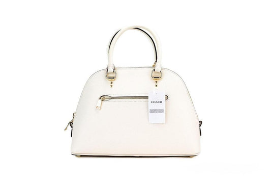 COACH Katy Medium Chalk Crossgrain Leather Satchel Dome Bag Women's Purse