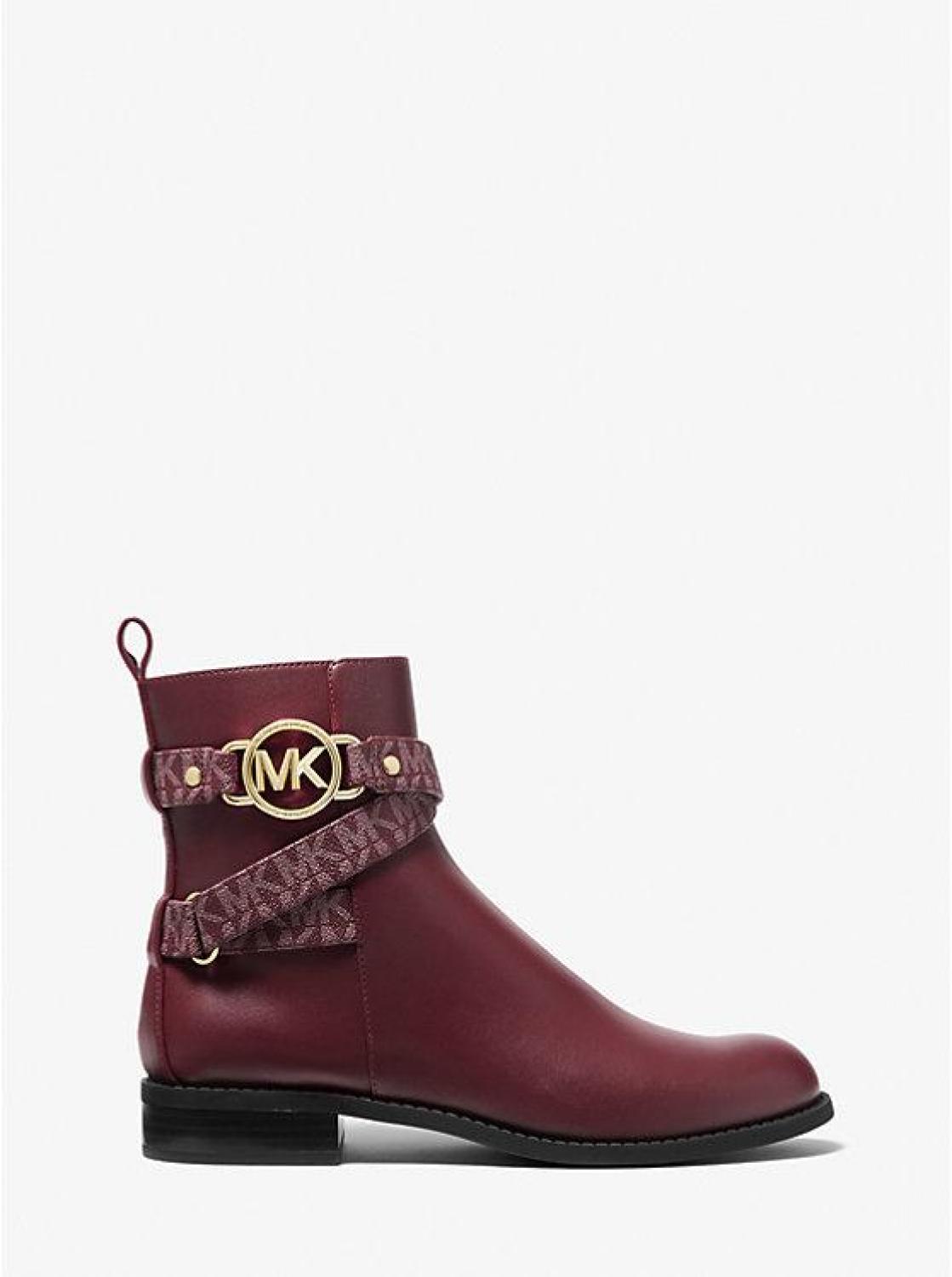 Rory Faux Leather and Logo Ankle Boot