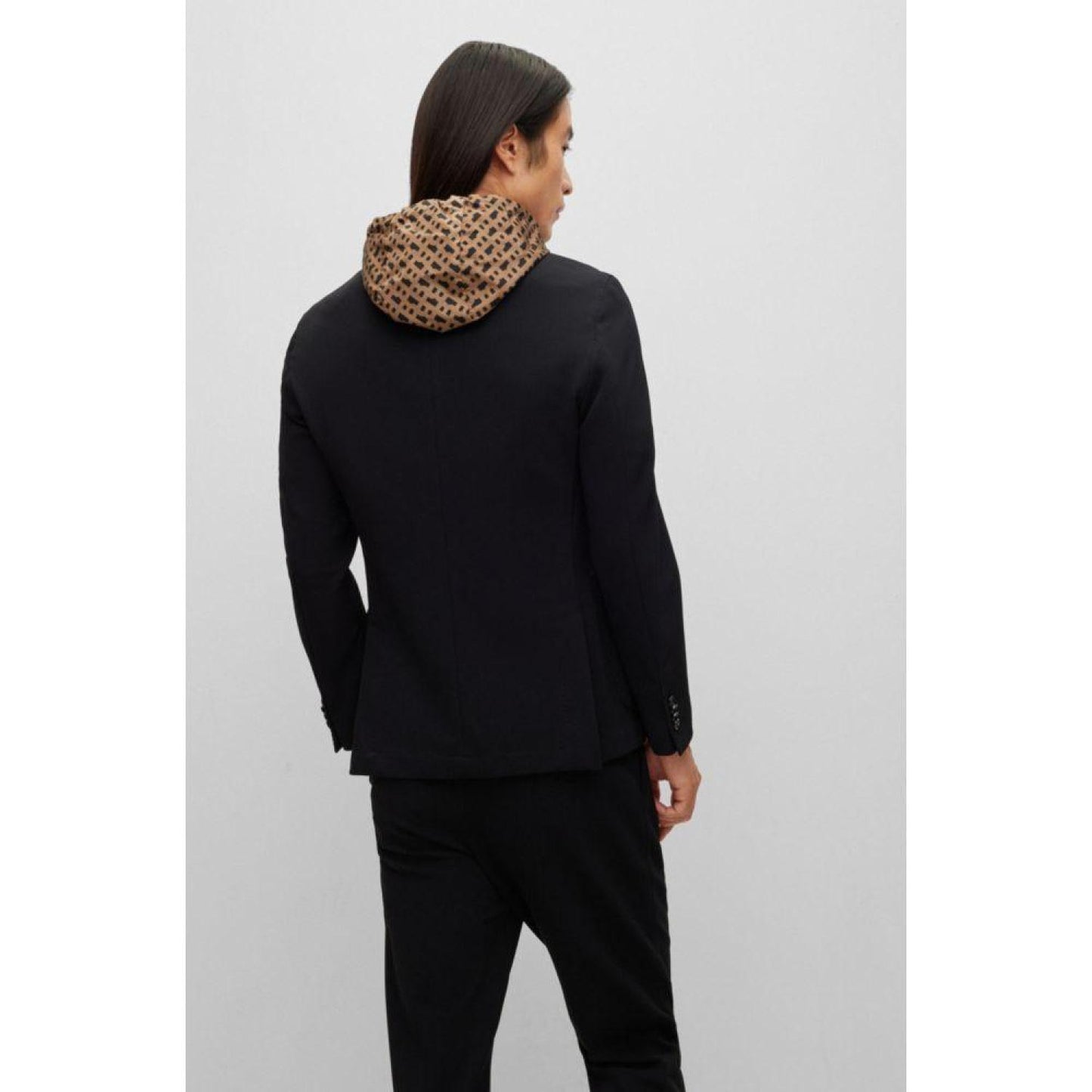 Slim-fit jacket with monogram-patterned inner