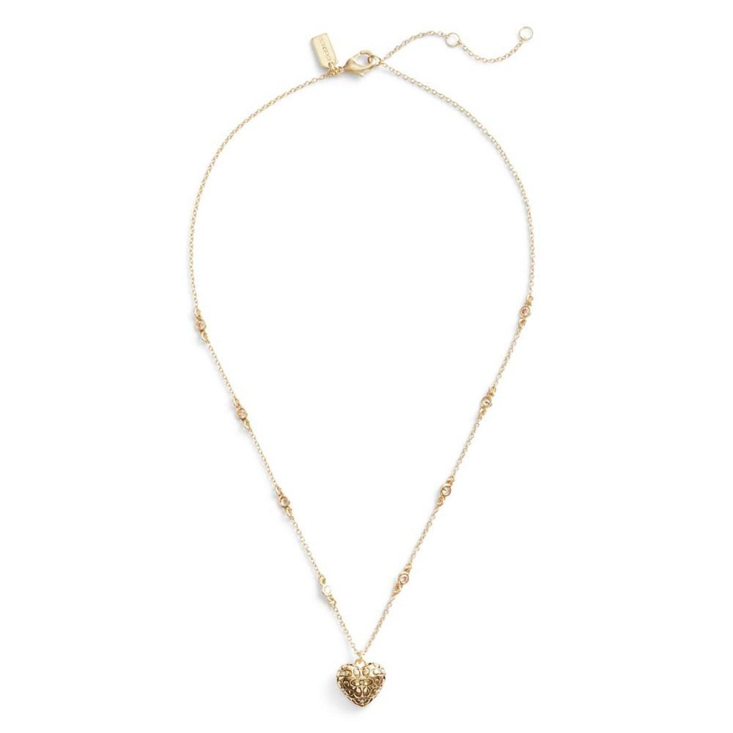 Cubic Zirconia Signature Quilted Heart Pendant Necklace