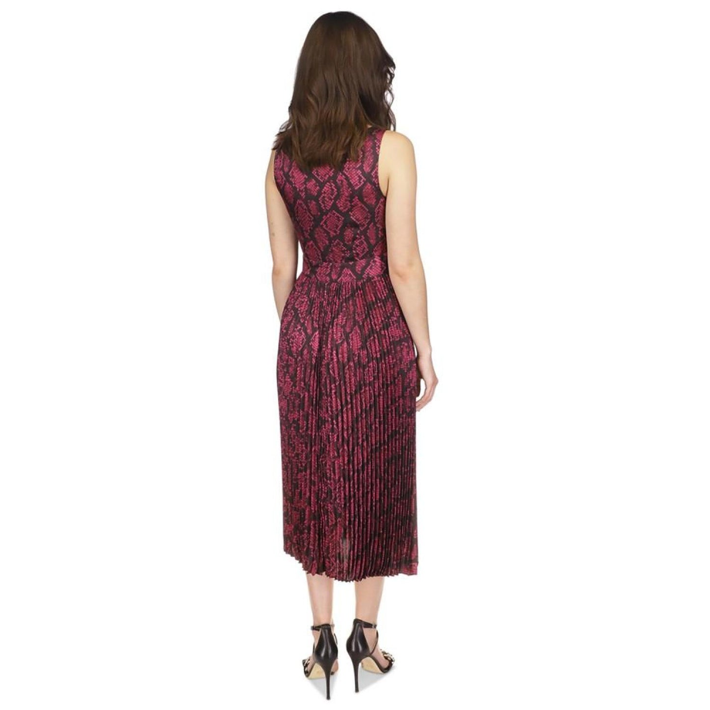 Women's Anaconda Printed Pleated Midi Dress