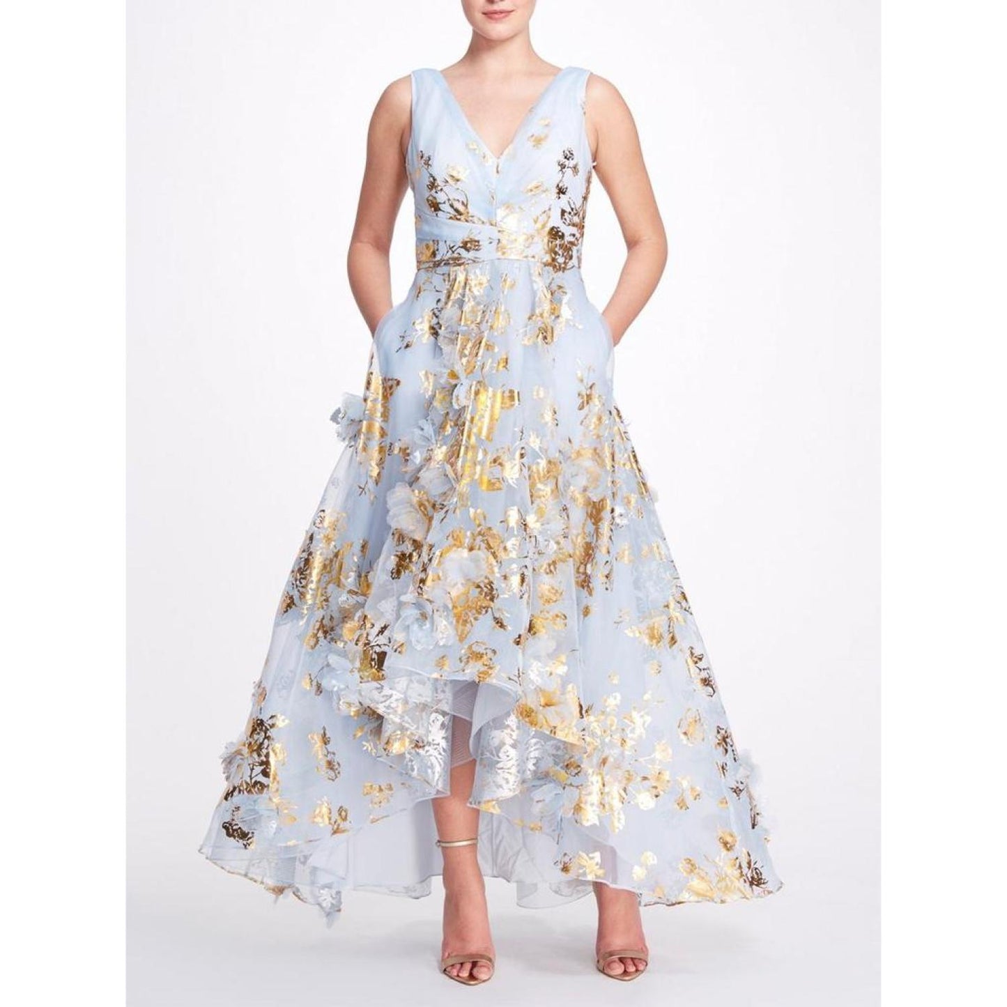 Sleeveless Organza Hi-Lo Gown