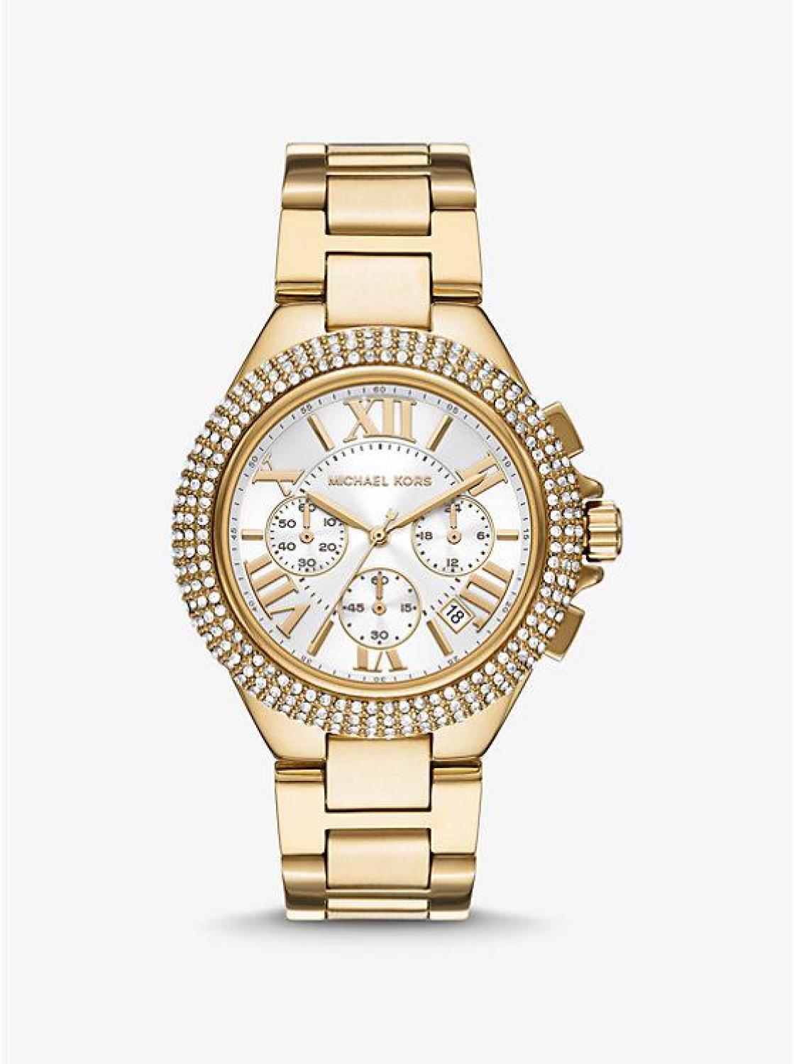 Oversized Camille Pavé Gold-Tone Watch