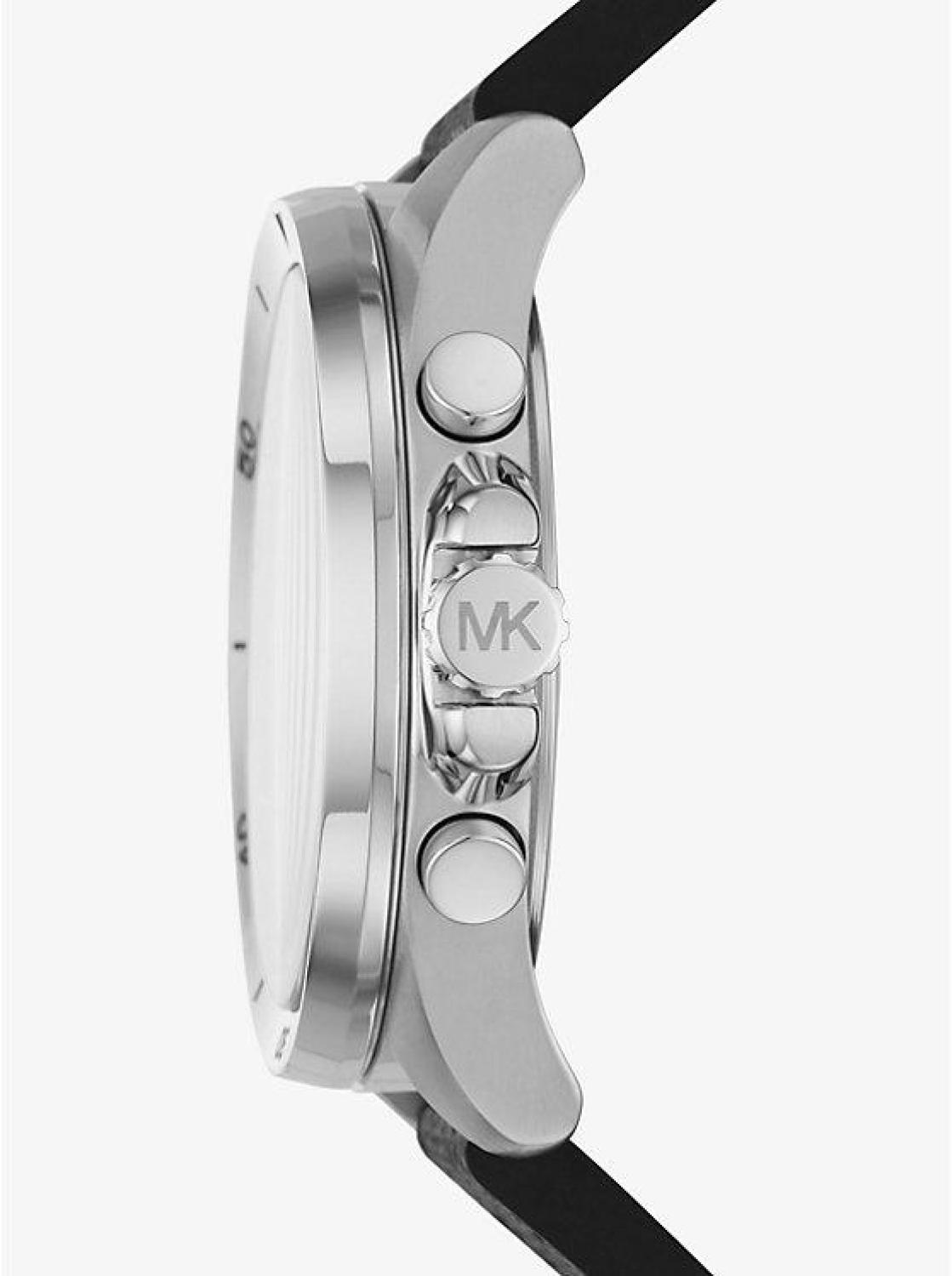 Oversized Brecken Logo and Silver-Tone Watch