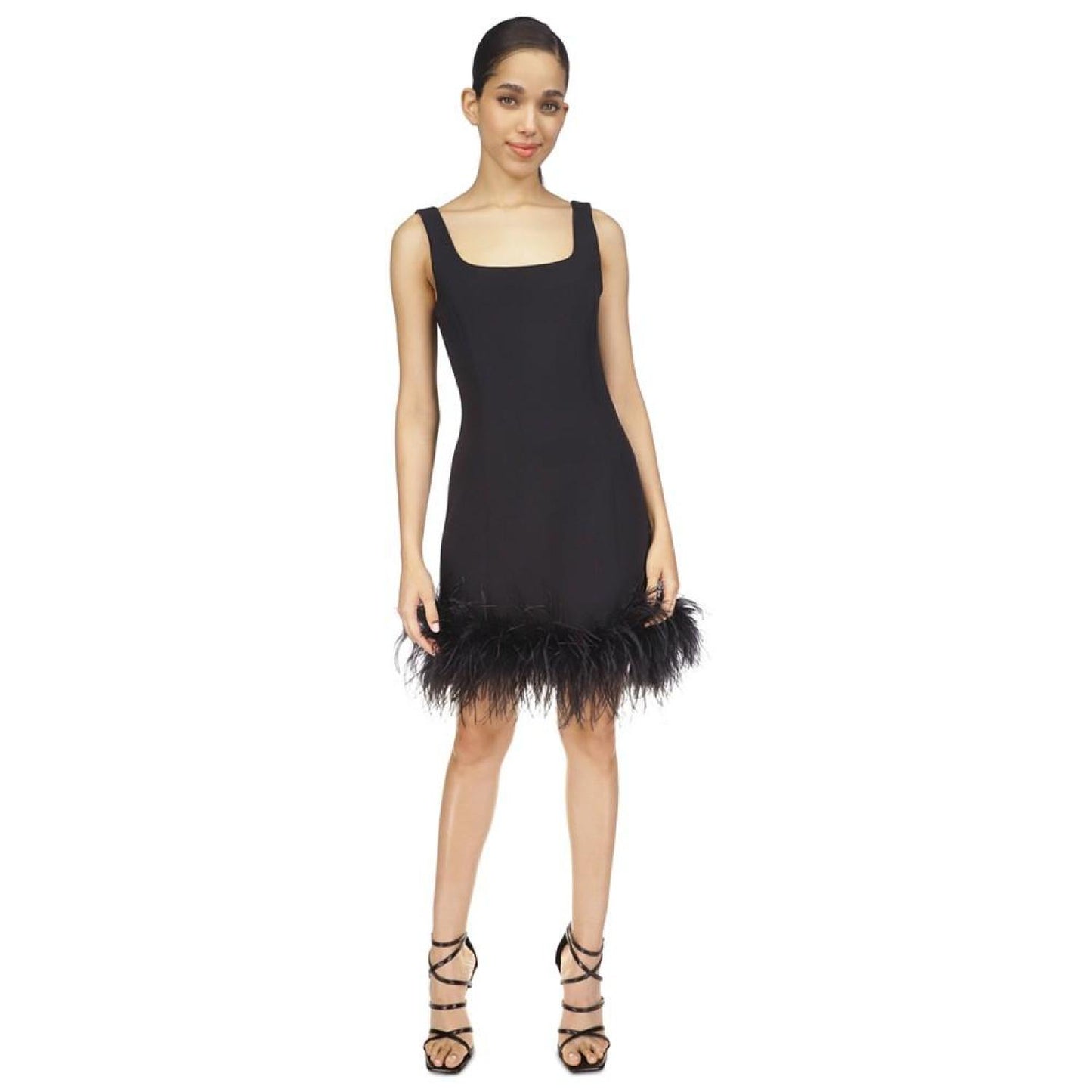 Women's Feather-Trim Mini Dress