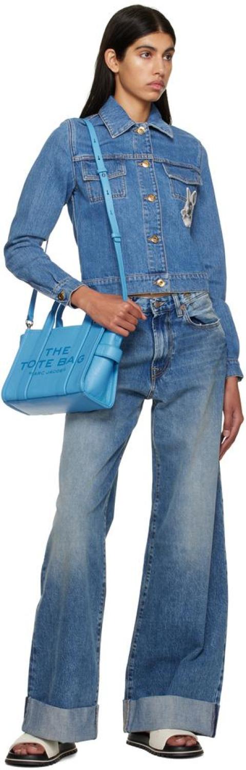 Blue 'The Leather Small' Tote