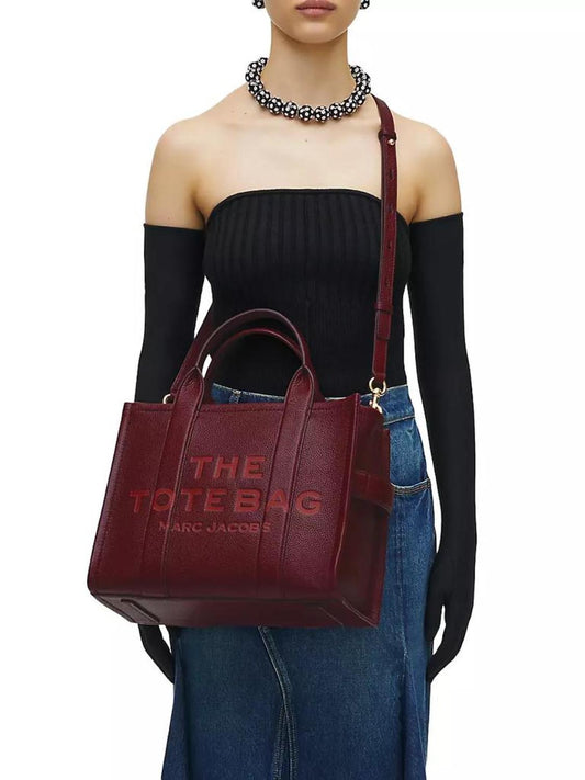 Small Leather Traveler Tote Bag