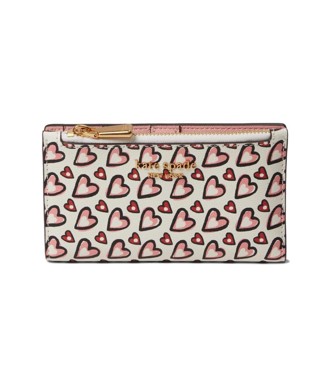 Morgan Valentines Heart Printed Small Slim Bifold Wallet