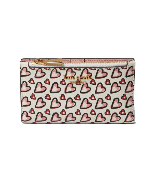 Morgan Valentines Heart Printed Small Slim Bifold Wallet