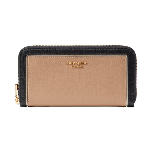 Morgan Colorblocked Saffiano Leather Zip-Around Continental Wallet
