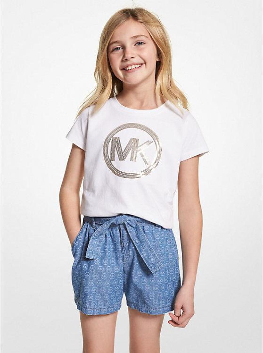 Sequined Logo Cotton T-Shirt