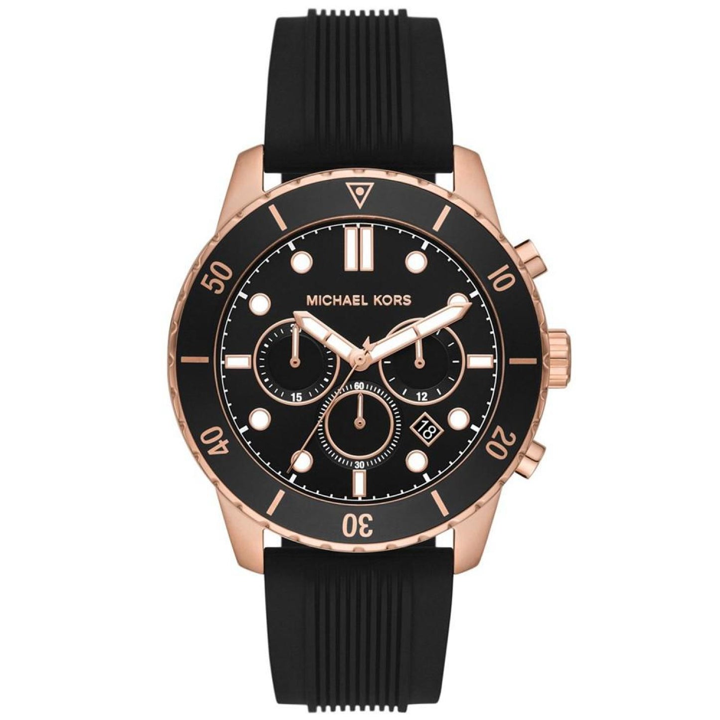 Men's Cunningham Chronograph Black Silicone Watch 44mm