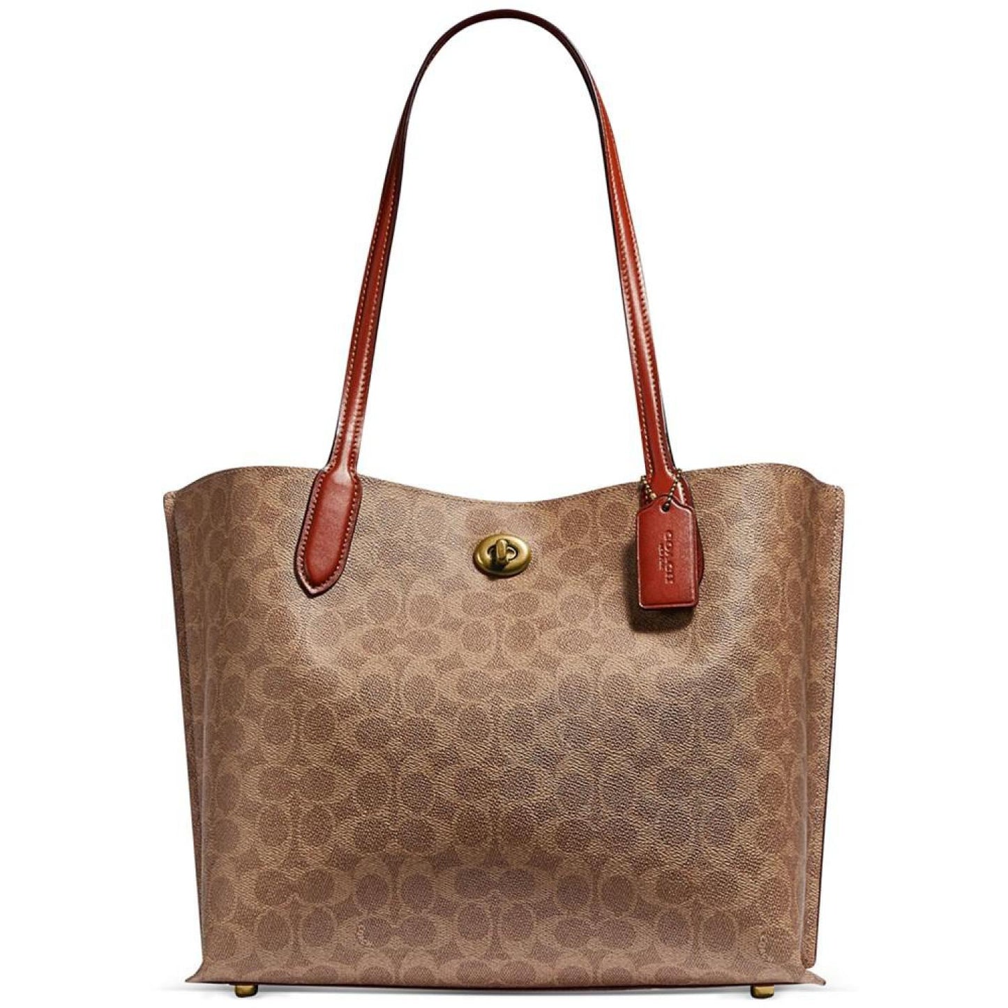Signature Coated Canvas Willow Tote with Interior Zip Pocket