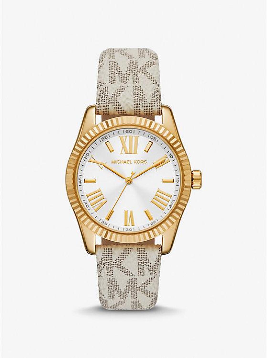 Lexington Gold Tone and Signature Logo Watch
