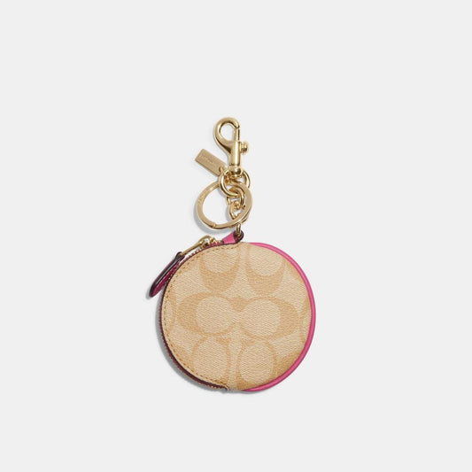 Coach Outlet Circular Coin Pouch In Signature Canvas