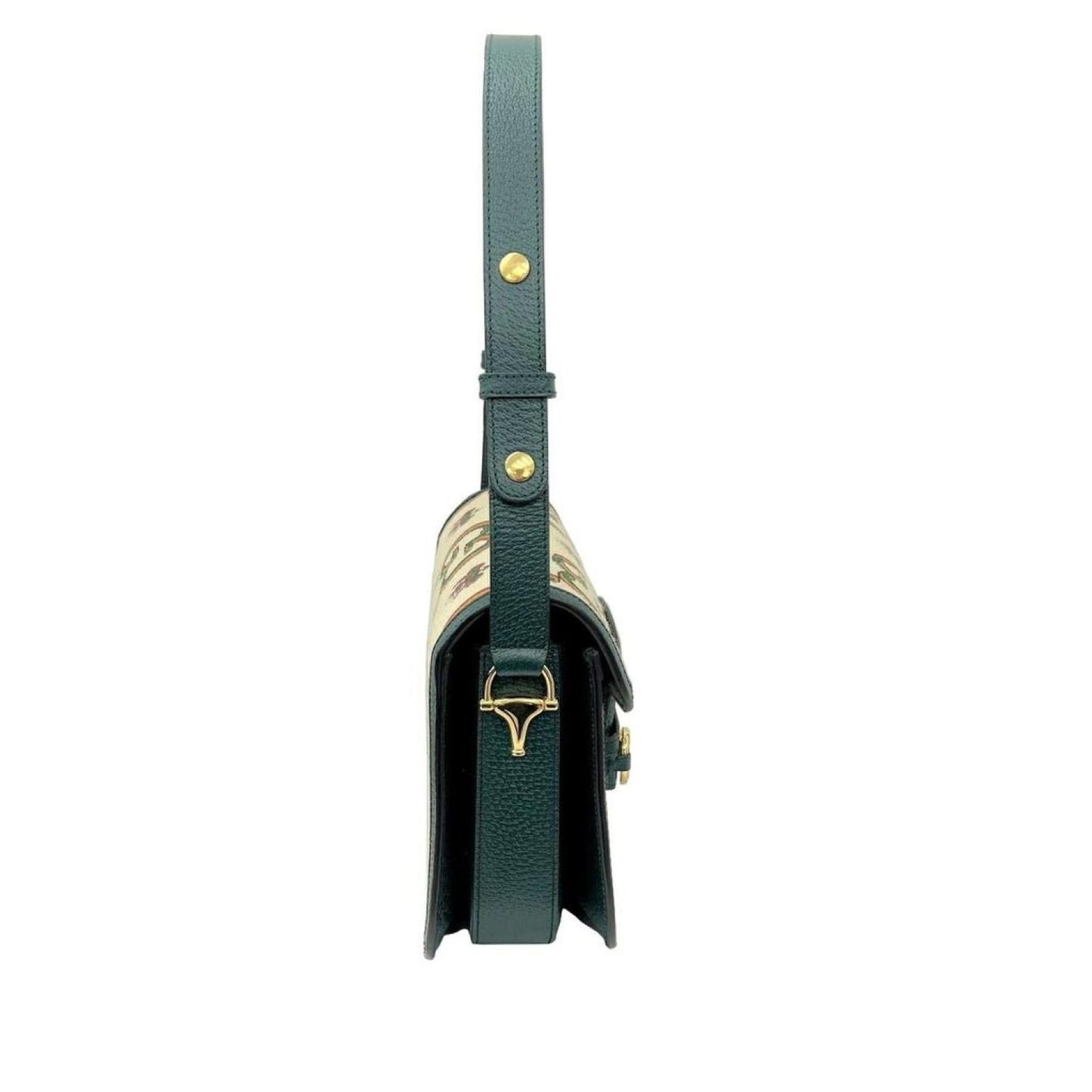 Gucci Horsebit Canvas Shoulder Bag (Pre-Owned)