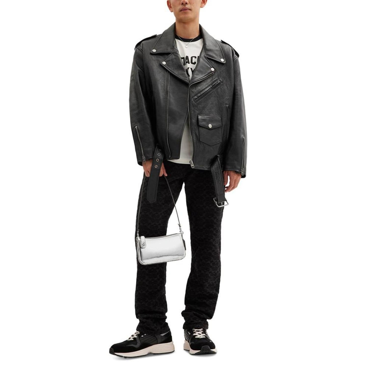 Mirror Metallic Leather Pochette