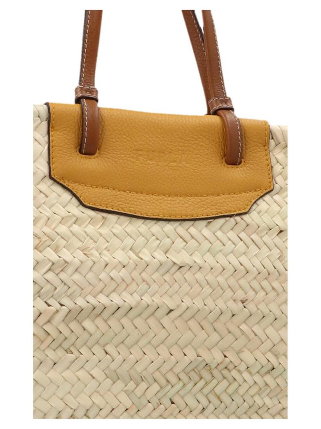 Furla Woven Logo Embossed Tote Bag